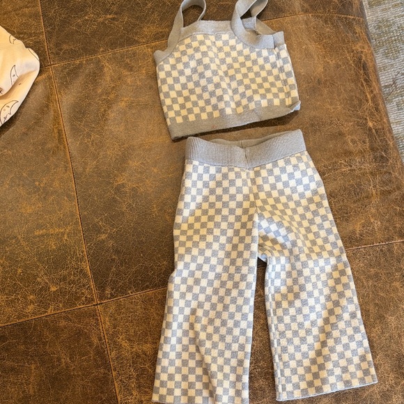 Rylee + Cru Gray and White Kids Matching Set